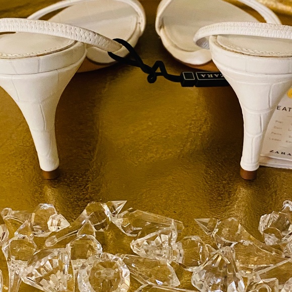 Zara Leather Heeled Sandals - Picture 4 of 6